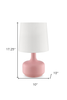 17" Pink Metal Bedside Table Lamp With White Shade