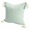20" X 20" Green And Ivory 100% Cotton Zippered Pillow