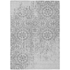 8' X 10' Silver And Gray Medallion Washable Indoor Outdoor Area Rug