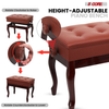 Piano Bench 3" Padded Cushioned Stool Wooden Heavy Duty Adjustable Musician Chair w Storage