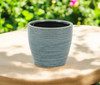 6" Blue Striped Ceramic Indoor Outdoor Round Pot Planter