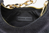 Michael Kors Cora Mini Black Pebbled Leather Zip Pouchette Crossbody Handbag