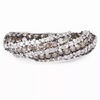 1.25 Carat Genuine Champagne Diamond & White Diamond .925 Sterling Silver Ring
