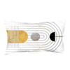 White Geometric Pattern Lumbar Throw Pillow