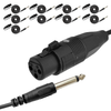 XLR Cable Female to 1/4 6.35mm Cord 10Pack TRS to XLR Female Balanced Microphone Cord