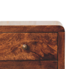 Walnut Wood Three Drawer Nightstand