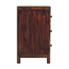 Walnut Wood Three Drawer Nightstand
