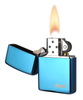 Zippo Sapphire w/ Logo Lighter High Polish Iridescent Blue Windproof 