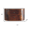 Solid Wood Round Two Drawer Floating Nightstand