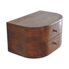 Solid Wood Round Two Drawer Floating Nightstand