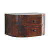 Solid Wood Round Two Drawer Floating Nightstand