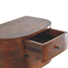 Solid Wood Round Two Drawer Floating Nightstand