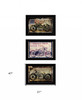 Set Of Three Classical Motorcycle Collection 3-Piece 2 Black Framed Print Wall Art