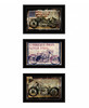 Set Of Three Classical Motorcycle Collection 3-Piece 2 Black Framed Print Wall Art