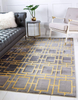 5x8 Feet Grey Gold Geometric Modern Glam Silky Area Rug