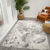 7' X 9' Ivory And Gray Abstract Area Rug