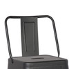30" Matte Black Metal Barstool With Back In A Set Of 2
