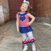 AnnLoren Big Little Girls' 4th of July Star Heart Tunic Leggings Toddler Holiday Clothing
