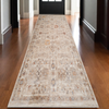Floral Medallion Runner Rug With Fringe