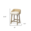 Wood Fabric Jute Low Back Counter Height Bar Chair