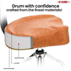 Drum Throne Padded Guitar Stool Backrest Drummer Seat for Adults And Kids BROWN