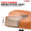 Drum Throne Padded Guitar Stool Backrest Drummer Seat for Adults And Kids BROWN