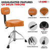 Drum Throne Padded Guitar Stool Backrest Drummer Seat for Adults And Kids BROWN