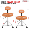 Drum Throne Padded Guitar Stool Backrest Drummer Seat for Adults And Kids BROWN