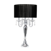 Lalia Home Chrome Cascading Crystal Table Lamp for Dining Room, Living Room, Bedroom, Study, Office, Entryway