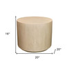 16" Natural Distressed Solid Wood Round End Table