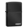 Zippo Ebony w/Logo Lighter High Polish 