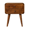 Chestnut Wood Two Drawer Nightstand