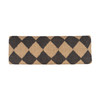 47" Tan And Black Black Leg Checkered Upholstered Bench