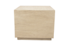 16" Natural Distressed Solid Wood Square Block End Table