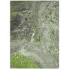 9' X 12' Artichoke Green Green And Ivory Abstract Washable Indoor Outdoor Area Rug