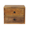 12" Brown Solid Wood Two Drawer Floating Nightstand