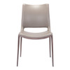 Set of Two Gray and Espresso Upholstered Faux Leather Dining Side Chairs