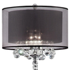 Contempo Silver Floor Lamp with Black Shade and Crystal Accents