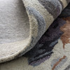2' X 3' Gray Blue And Orange Wool Floral Tufted Handmade Area Rug