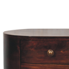 Walnut Wood Oval Two Drawer Nightstand