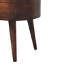 Walnut Wood Oval Two Drawer Nightstand