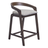Espresso Fabric Wood Low Back Counter Height Bar Chairs