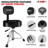 Drum Throne Padded Guitar Stool Backrest Drummer Seat for Adults And Kids 