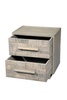 Wood Carved Geometric Two Drawer Nightstand