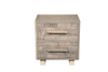 Wood Carved Geometric Two Drawer Nightstand