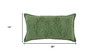 14" X 26" Green Tone on Tone Botanical Throw Pillow With Embroidery