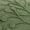 14" X 26" Green Tone on Tone Botanical Throw Pillow With Embroidery