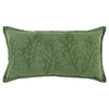 14" X 26" Green Tone on Tone Botanical Throw Pillow With Embroidery