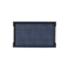 16" Navy Blue Wood Faux Shagreen Serving Tray With Handles