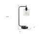 20" Black Metal Round Arched USB Table Lamp With Clear Drum Shade